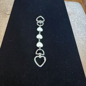 Silver and White Handbag Charm Keychain Accessories.  NEW